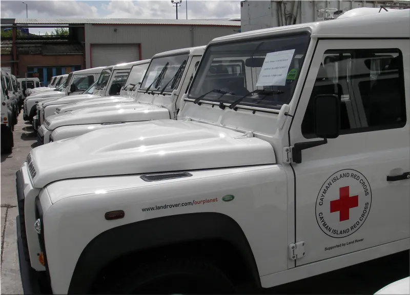 Land Rover Defender and British Red Cross