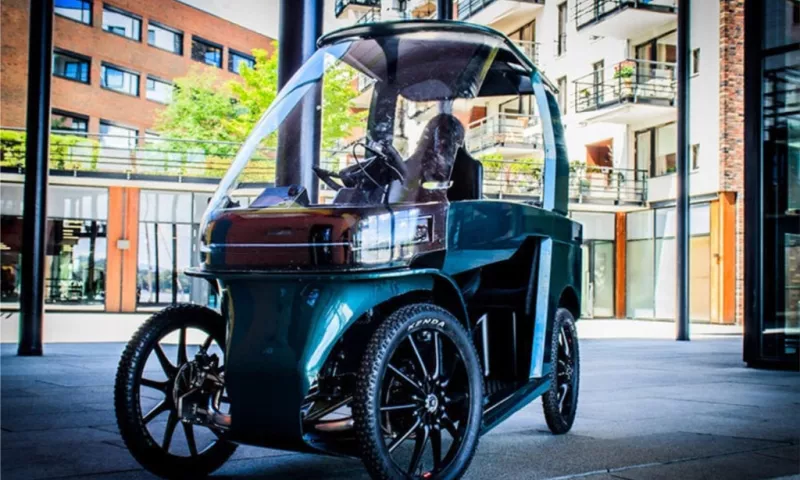 e-bike and a car