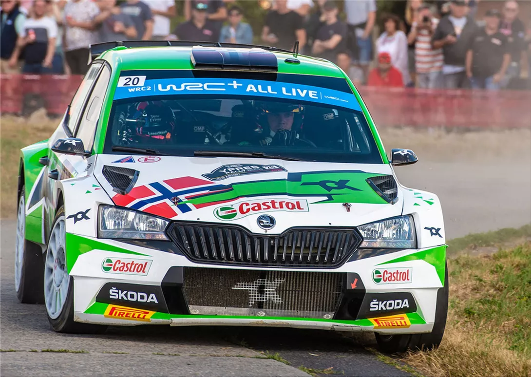 Skoda Fabia Rally2 Evo finished second at the Ypres Rally